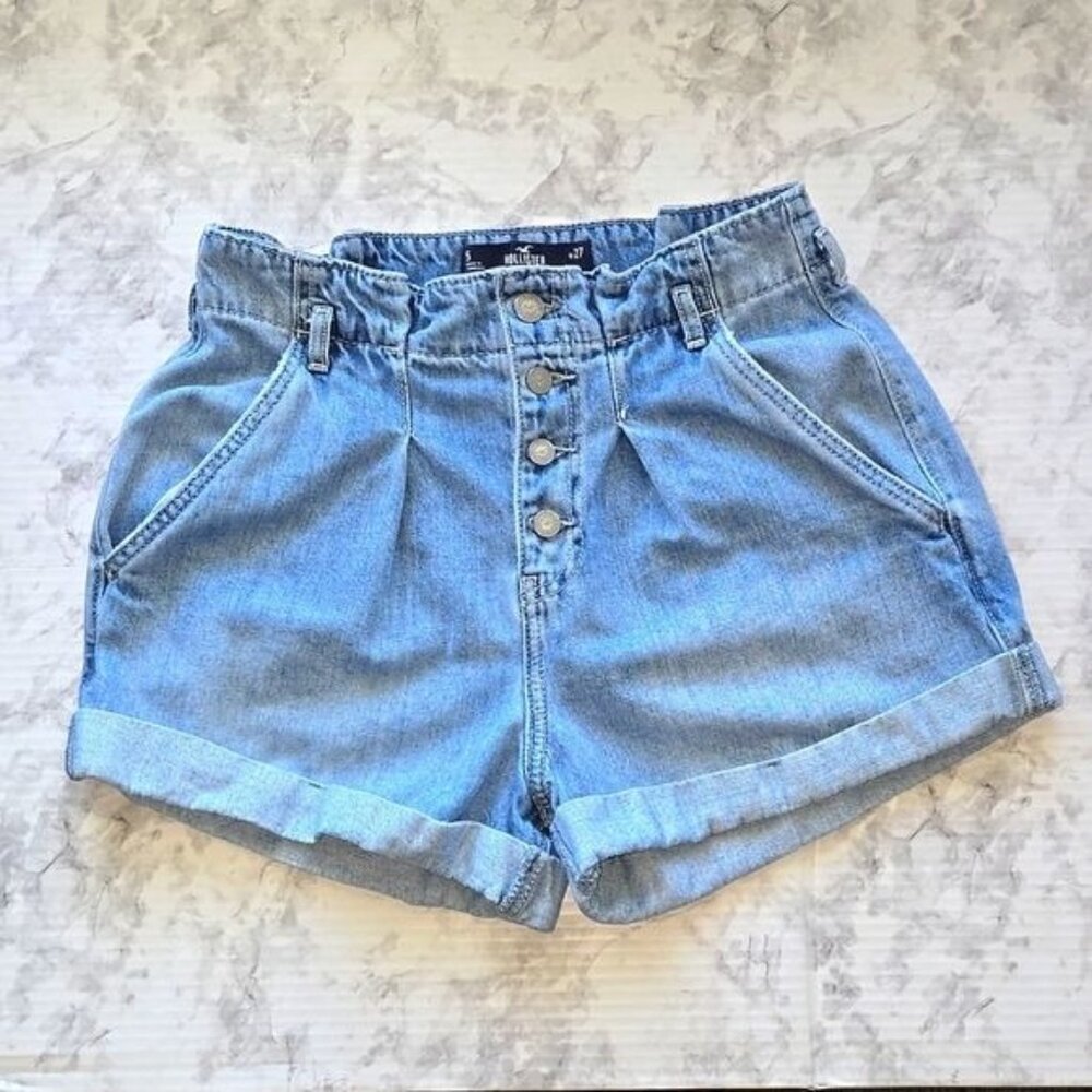 Hollister Ultra High-Rise Mom Denim Shorts Womens Sz 5 W27 (26-0005)